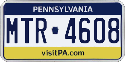 PA license plate MTR4608