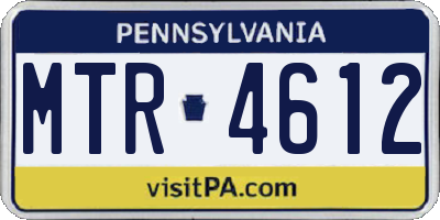 PA license plate MTR4612