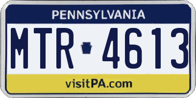 PA license plate MTR4613