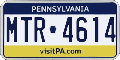 PA license plate MTR4614