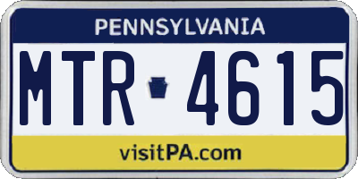 PA license plate MTR4615