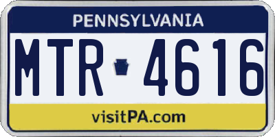 PA license plate MTR4616