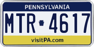 PA license plate MTR4617