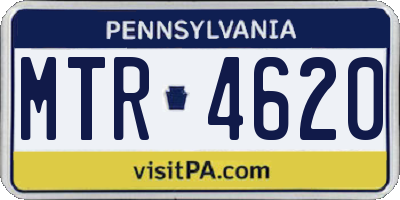 PA license plate MTR4620