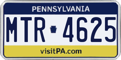 PA license plate MTR4625