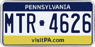 PA license plate MTR4626