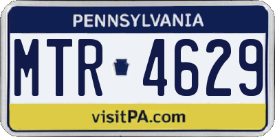 PA license plate MTR4629