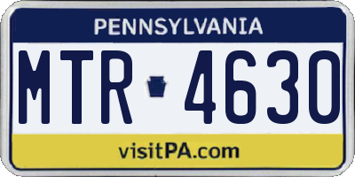 PA license plate MTR4630