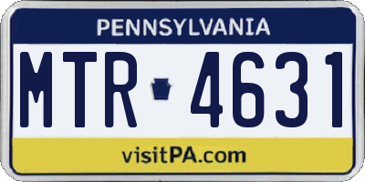 PA license plate MTR4631