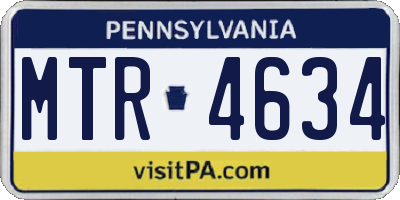 PA license plate MTR4634