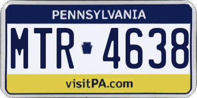 PA license plate MTR4638
