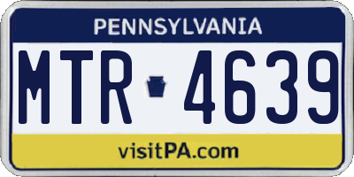 PA license plate MTR4639