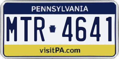 PA license plate MTR4641