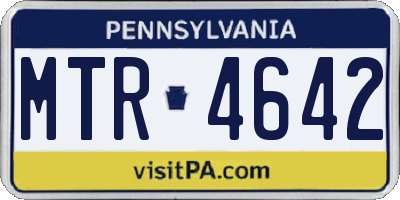 PA license plate MTR4642