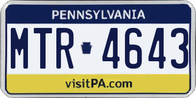 PA license plate MTR4643