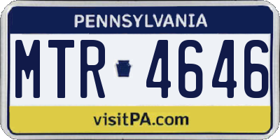 PA license plate MTR4646