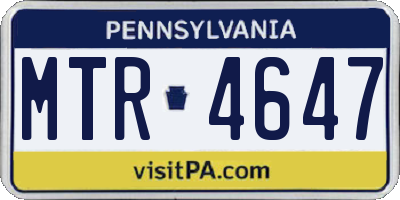 PA license plate MTR4647
