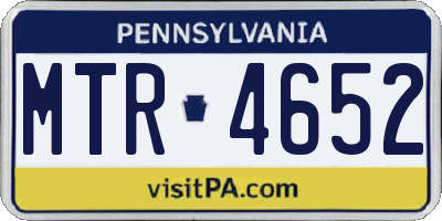 PA license plate MTR4652