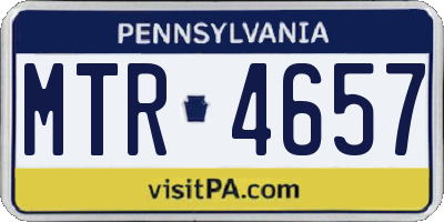 PA license plate MTR4657