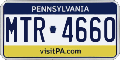 PA license plate MTR4660
