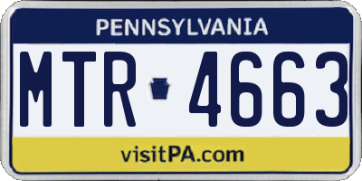 PA license plate MTR4663