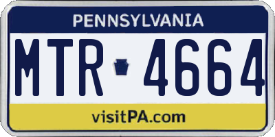 PA license plate MTR4664