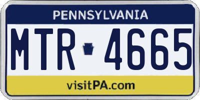 PA license plate MTR4665