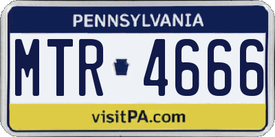 PA license plate MTR4666