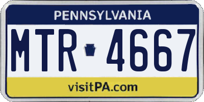 PA license plate MTR4667