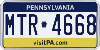 PA license plate MTR4668