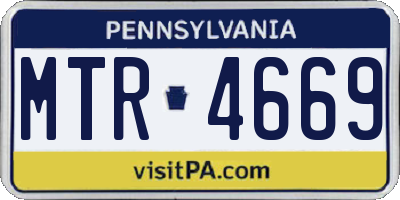 PA license plate MTR4669