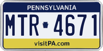 PA license plate MTR4671