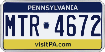 PA license plate MTR4672