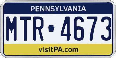 PA license plate MTR4673