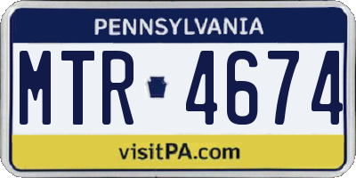 PA license plate MTR4674