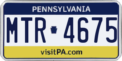 PA license plate MTR4675