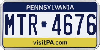 PA license plate MTR4676