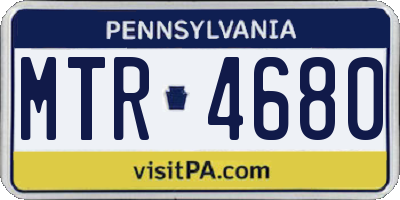 PA license plate MTR4680