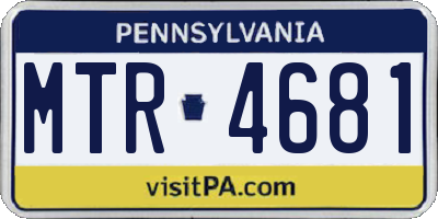 PA license plate MTR4681