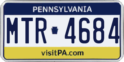 PA license plate MTR4684