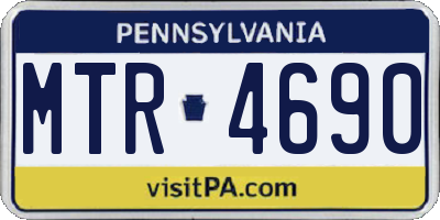 PA license plate MTR4690