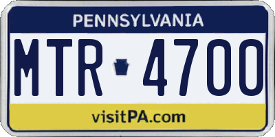 PA license plate MTR4700