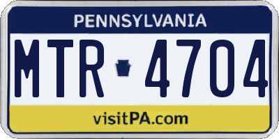 PA license plate MTR4704