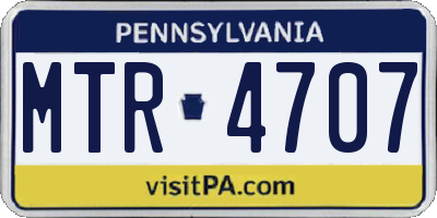 PA license plate MTR4707