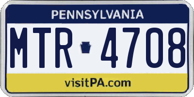 PA license plate MTR4708