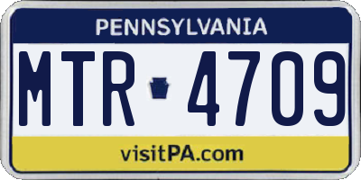 PA license plate MTR4709