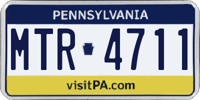 PA license plate MTR4711
