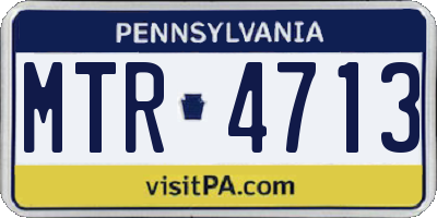 PA license plate MTR4713