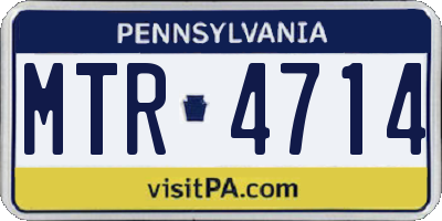 PA license plate MTR4714