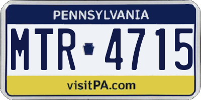 PA license plate MTR4715